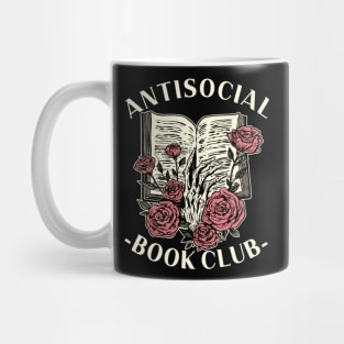 Books Antisocial Book Club Funny Introvert Book Lovers Mug